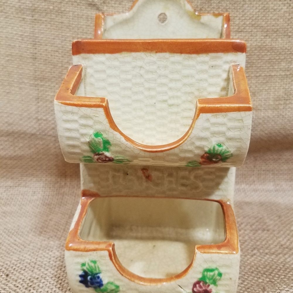 Vintage Ceramic Kitchen Match Holder
